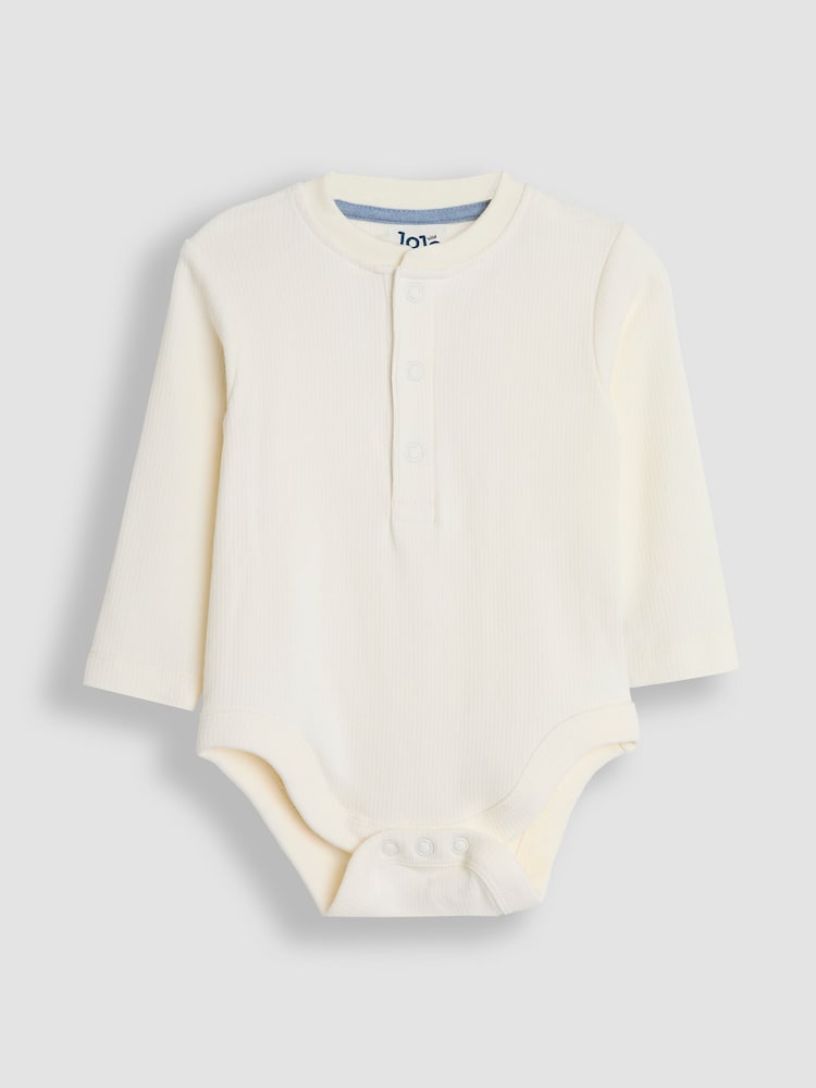 JoJo Maman Bébé Blue Ribbed Bodies 2 Pack - Image 3 of 5