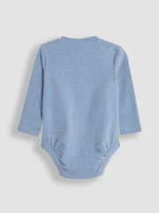 JoJo Maman Bébé Blue Ribbed Bodies 2 Pack - Image 4 of 5