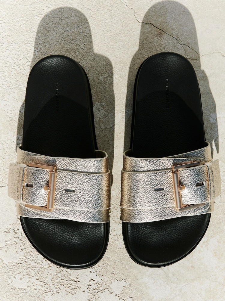 AllSaints Gold Ellie Stud Sliders - Image 1 of 1 AllSaints Gold Ellie Stud Sliders - Image 1 of 1