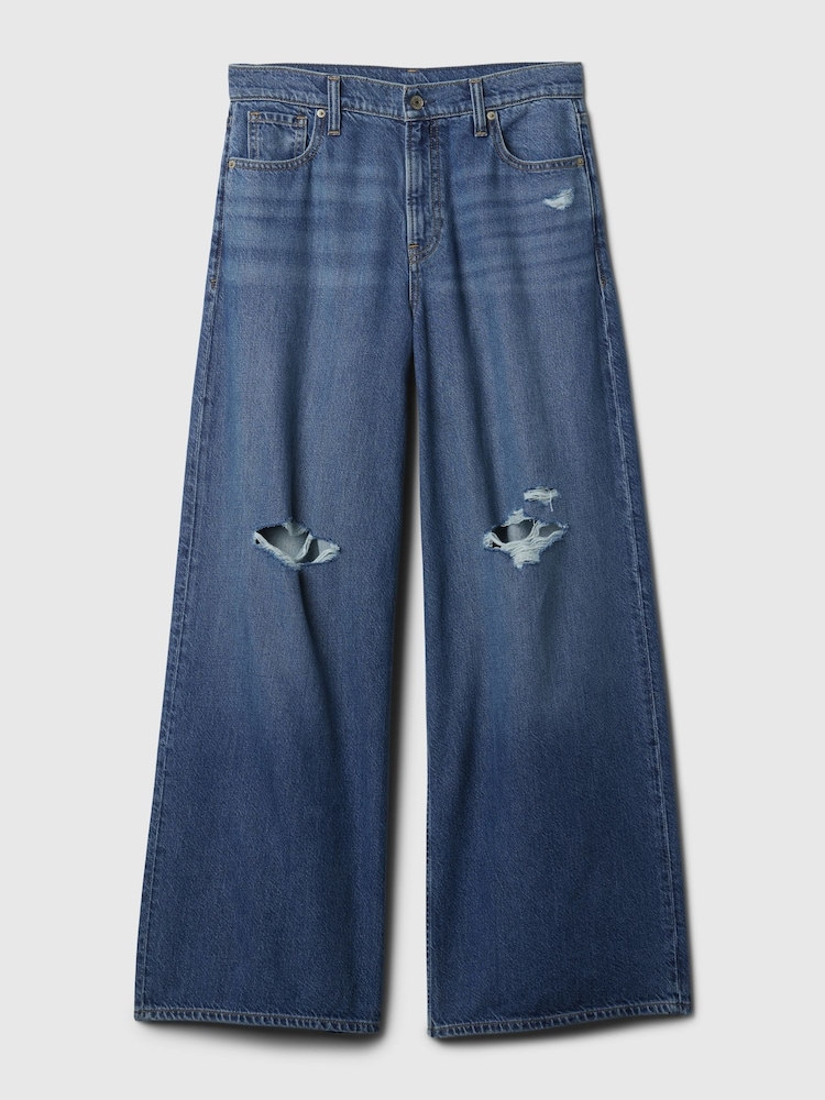 Blauwe verweerde knie - Gap UltraSoft baggy jeans met halfhoge taille - Image 6 of 7