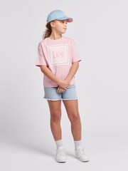 Lee Pink Girls Boxy Fit 100% Cotton Check Graphic T-Shirt - Image 2 of 9