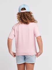 Lee Pink Girls Boxy Fit 100% Cotton Check Graphic T-Shirt - Image 3 of 9