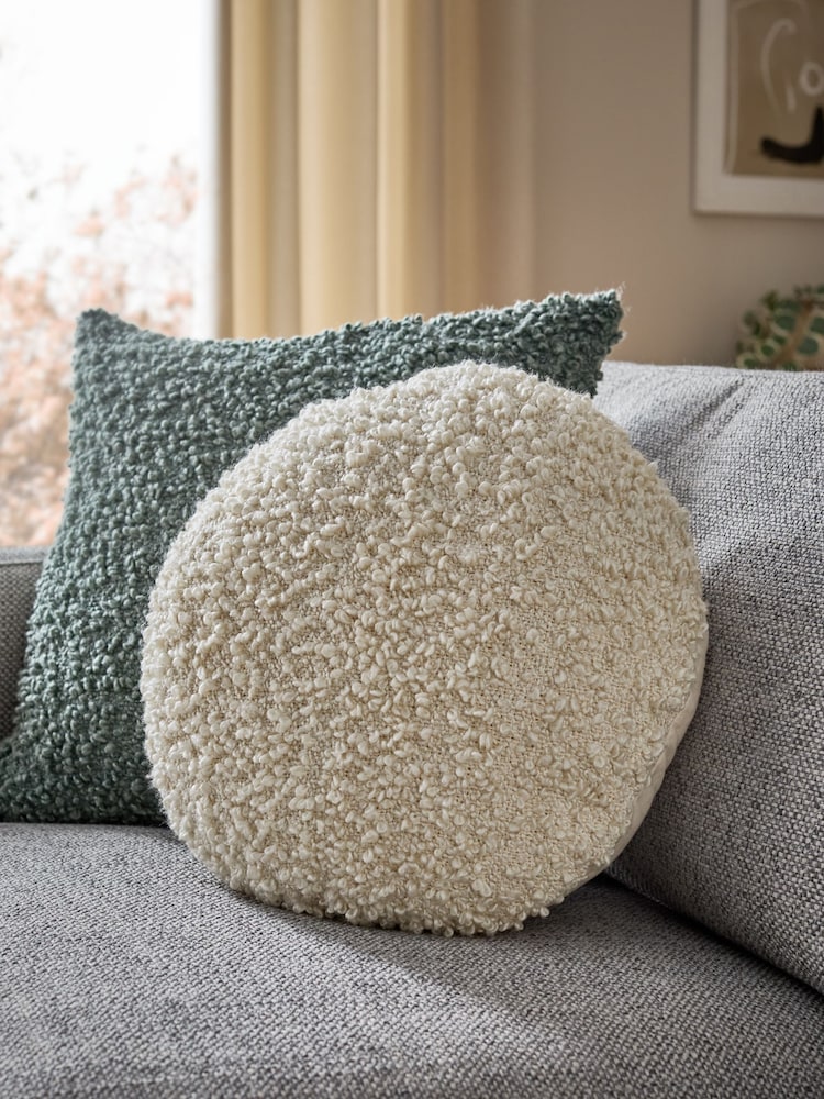 Ivory Cosy Texture Round Cushion - Image 1 of 4