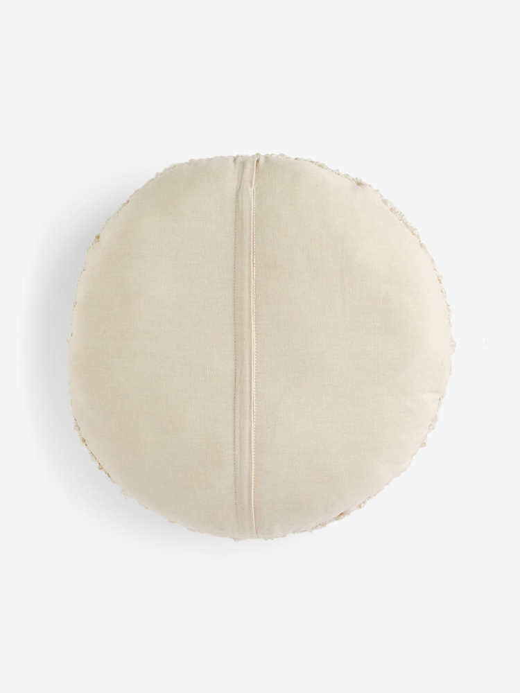Ivory Cosy Texture Round Cushion - Image 4 of 4