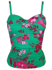 Pour Moi Green & Pink Multi Free Spirit Underwired Tankini - Image 3 of 4