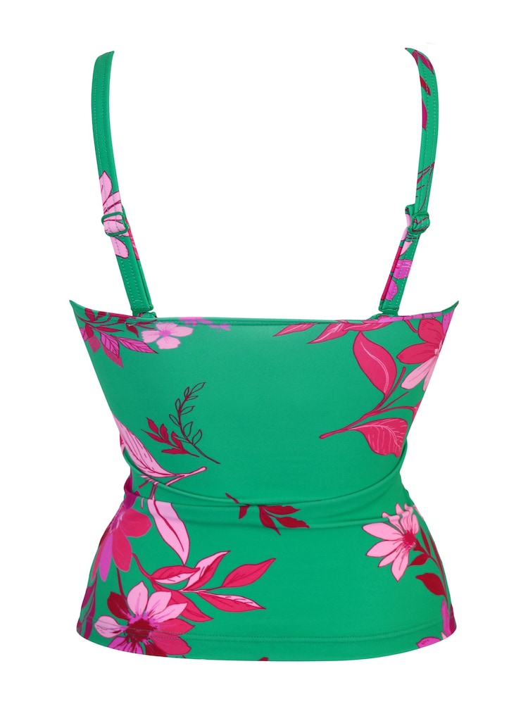 Pour Moi Green & Pink Multi Free Spirit Underwired Tankini - Image 4 of 4