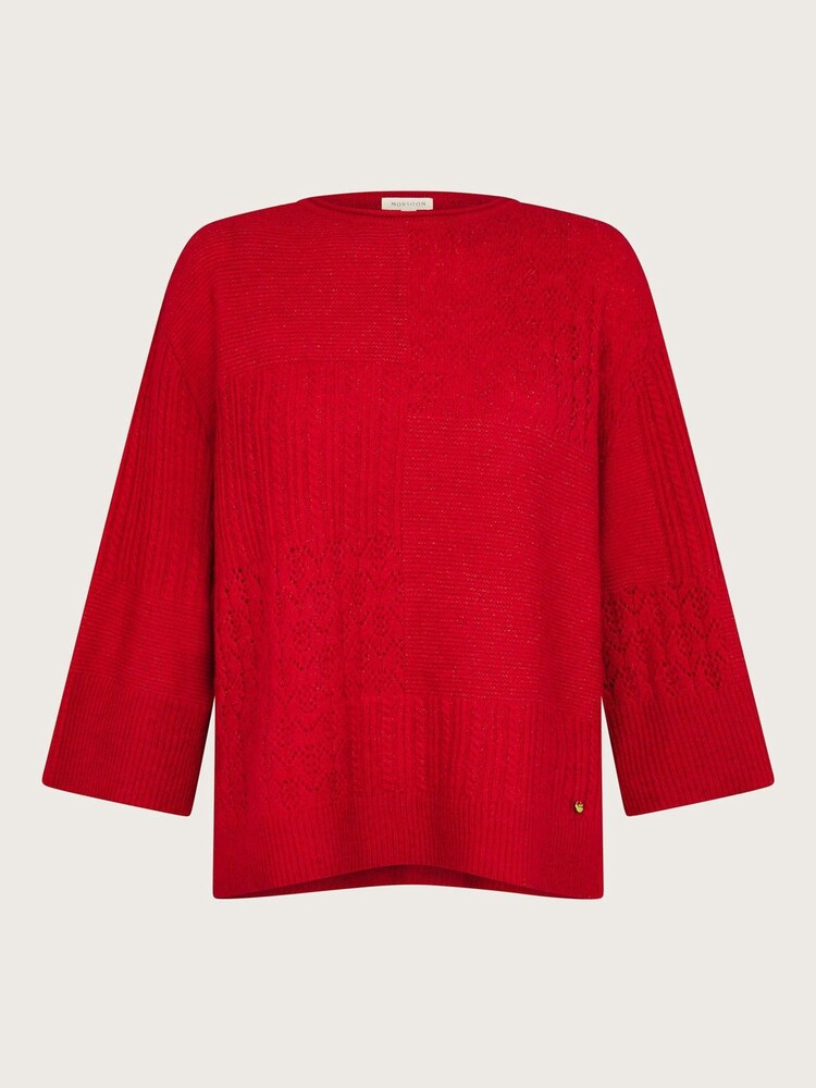 Monsoon Red San Mixed Knit Jumper - Image 5 of 5