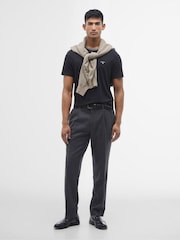 Barbour® Black Marlton Contract Collar 100% Cotton T-Shirt - Image 2 of 6