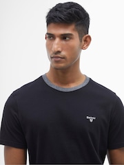 Barbour® Black Marlton Contract Collar 100% Cotton T-Shirt - Image 4 of 6