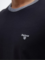 Barbour® Black Marlton Contract Collar 100% Cotton T-Shirt - Image 5 of 6