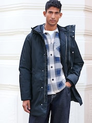 Темно-синий - Waterproof Padded 3 in 1 Signature Hooded Coat - Image 1 of 10