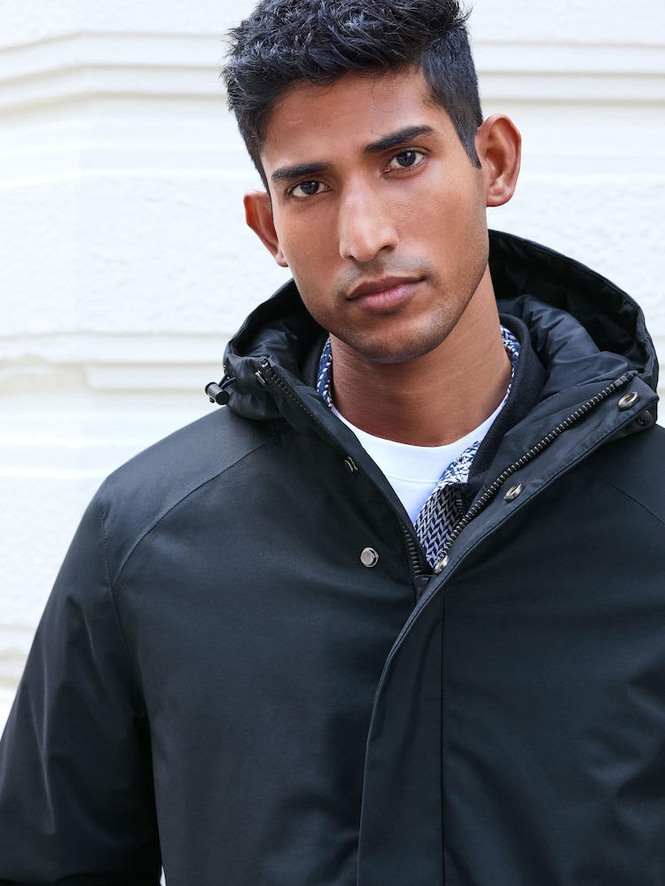 Navy Blue Waterproof Padded 3 in 1 Signature Hooded Coat - Image 5 of 10