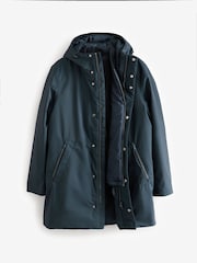 Темно-синий - Waterproof Padded 3 in 1 Signature Hooded Coat - Image 7 of 10