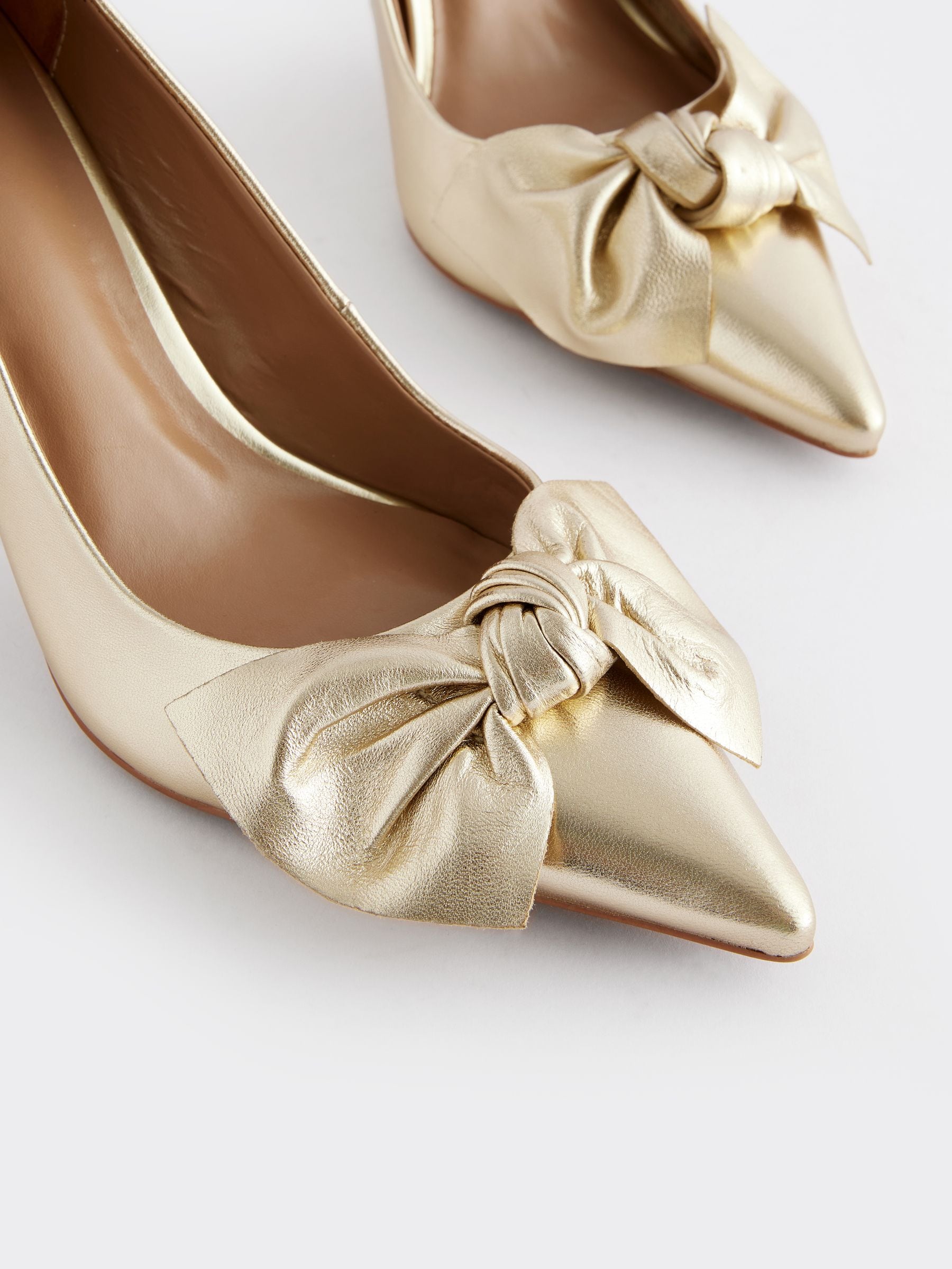 Buy Gold Forever Comfort Leather Bow Mid Court Shoes from Next Canada