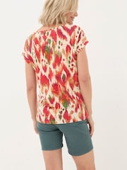 FatFace Ivy Natural Linen Paradise Ikat T-Shirt - Image 2 of 5