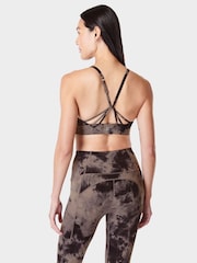 Sweaty Betty Mocha Brown Spray Dye Supersoft Strappy Back Bra - Image 2 of 7