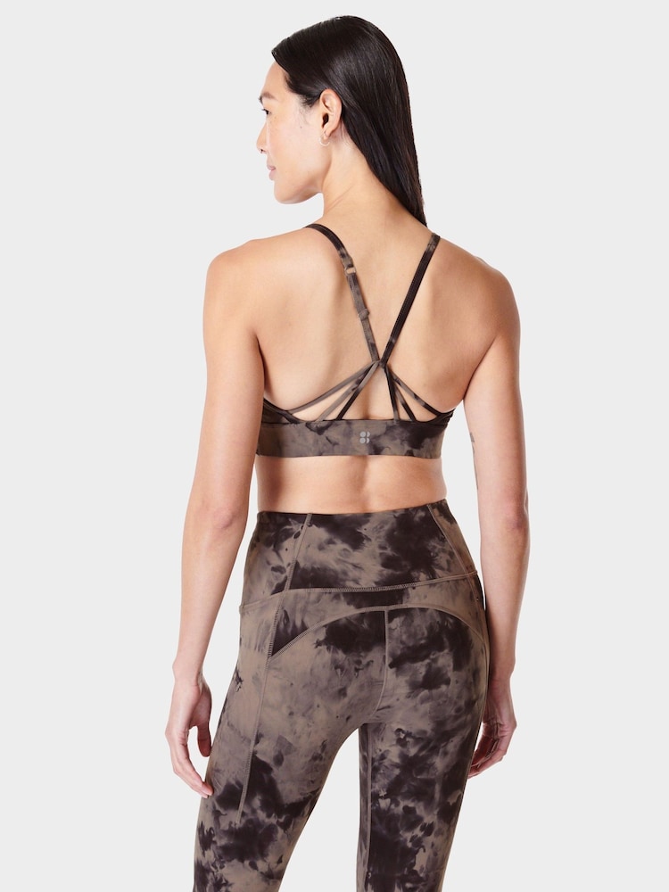 Sweaty Betty Mocha Brown Spray Dye Supersoft Strappy Back Bra - Image 2 of 7