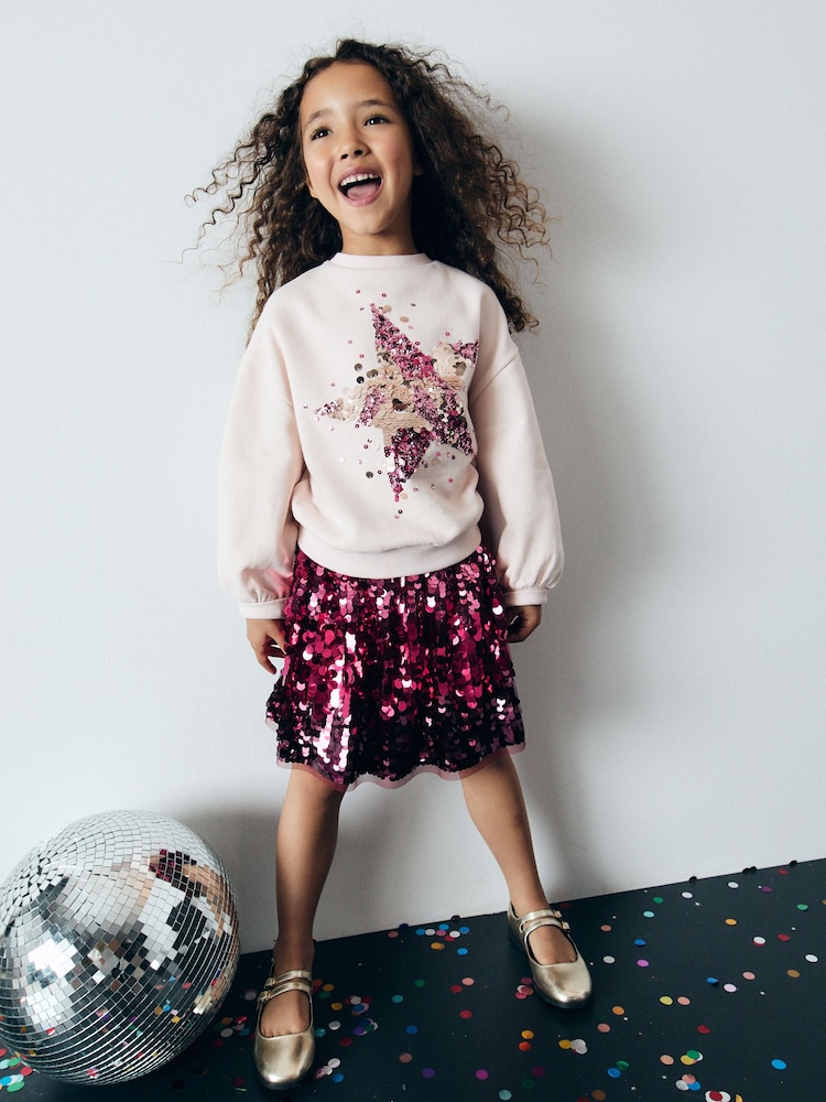 Pretty Pink Sequin Star Sweatshirt (3-16yrs) - Image 2 of 8