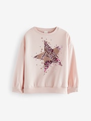 Pretty Pink Sequin Star Sweatshirt (3-16yrs) - Image 4 of 8