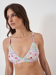 Crew Clothing Pink Triangle  Bikini Top - Image 4 of 5