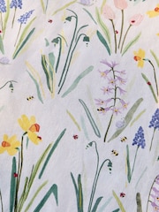 Lilac Purple Lila Floral 100% Cotton Dining Table Runner - Image 3 of 4