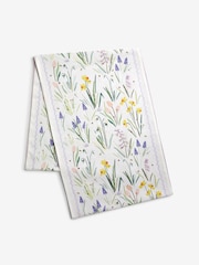 Lilac Purple Lila Floral 100% Cotton Dining Table Runner - Image 4 of 4