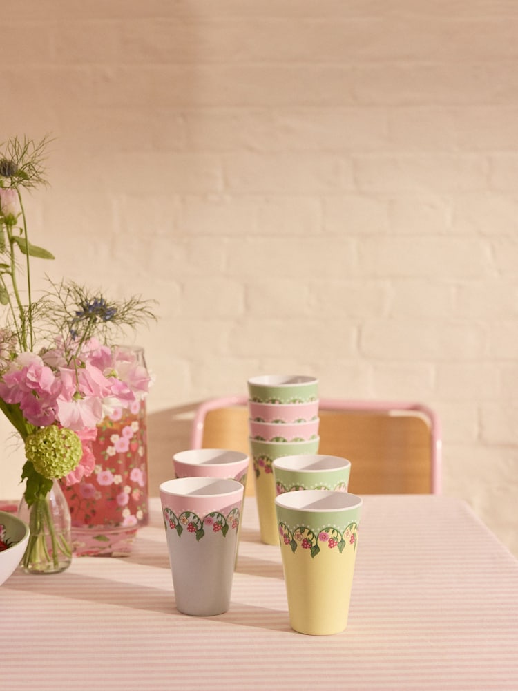 Cath Kidston Strawberry Melamine Picnic Tumblers 8 Pack - Image 1 of 5