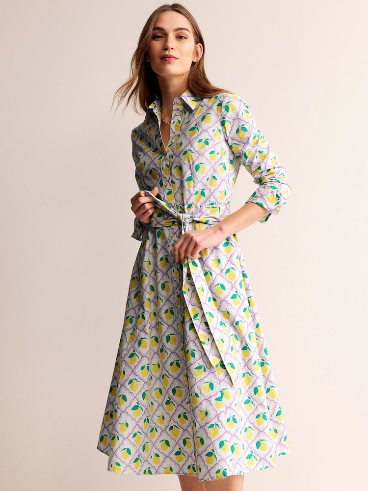 Boden Cream Amy 100% Cotton Midi Shirt Dress - Image 1 of 6 Boden Cream Amy 100% Cotton Midi Shirt Dress - Image 1 of 6
