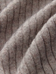 Nevtralno - Regular Fit Premium Lambswool Blend Rib Texture Button Through Jumper - Slika 7 iz 8