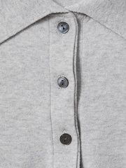 Reiss Grey Polly Cotton Blend Polo Shirt - Image 5 of 5