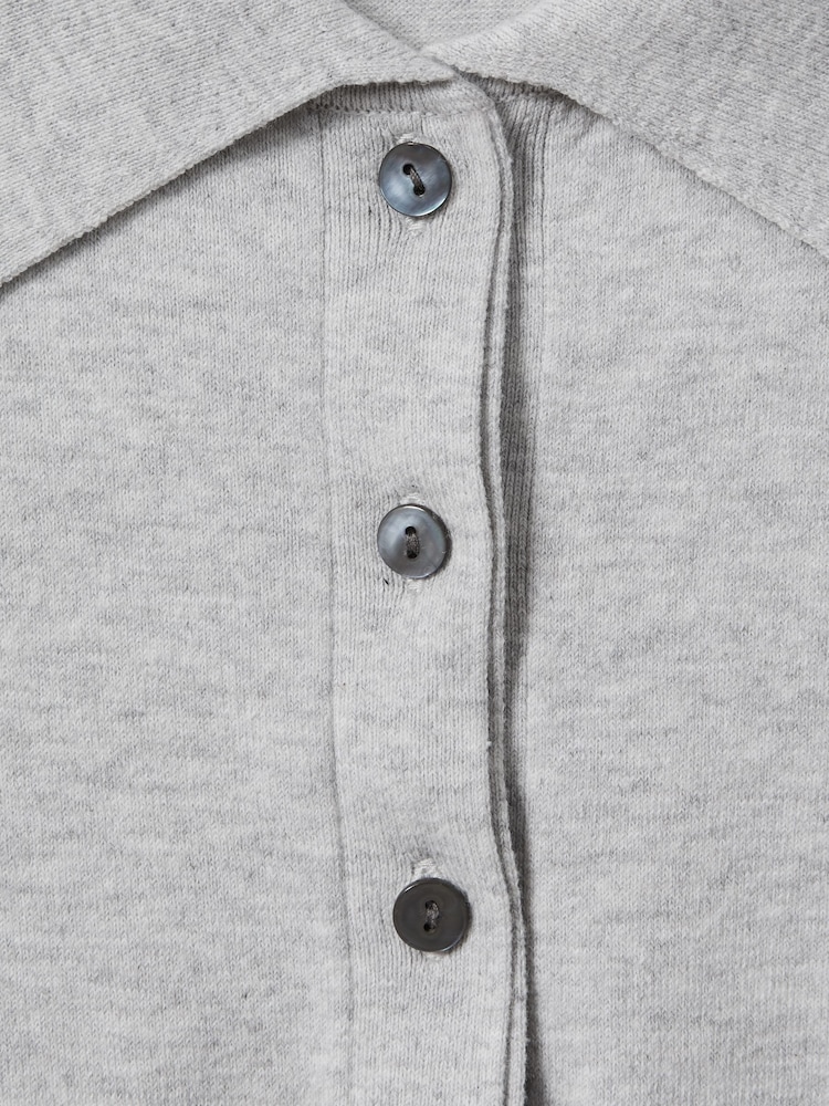 Reiss Grey Polly Cotton Blend Polo Shirt - Image 5 of 5
