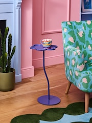 Eleanor Bowmer Purple Flower Side Table - Image 1 of 4