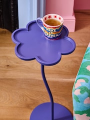 Eleanor Bowmer Purple Flower Side Table - Image 2 of 4