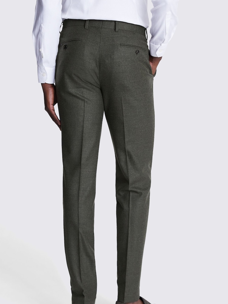 MOSS Green Tailored Fit Army Performance Trousers - Image 2 of 3