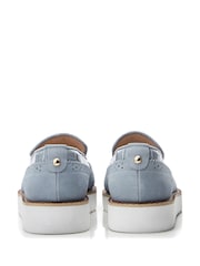 Moda in Pelle Blue Eilani Brogue Detail Eva Wedge Loafers - Image 3 of 4