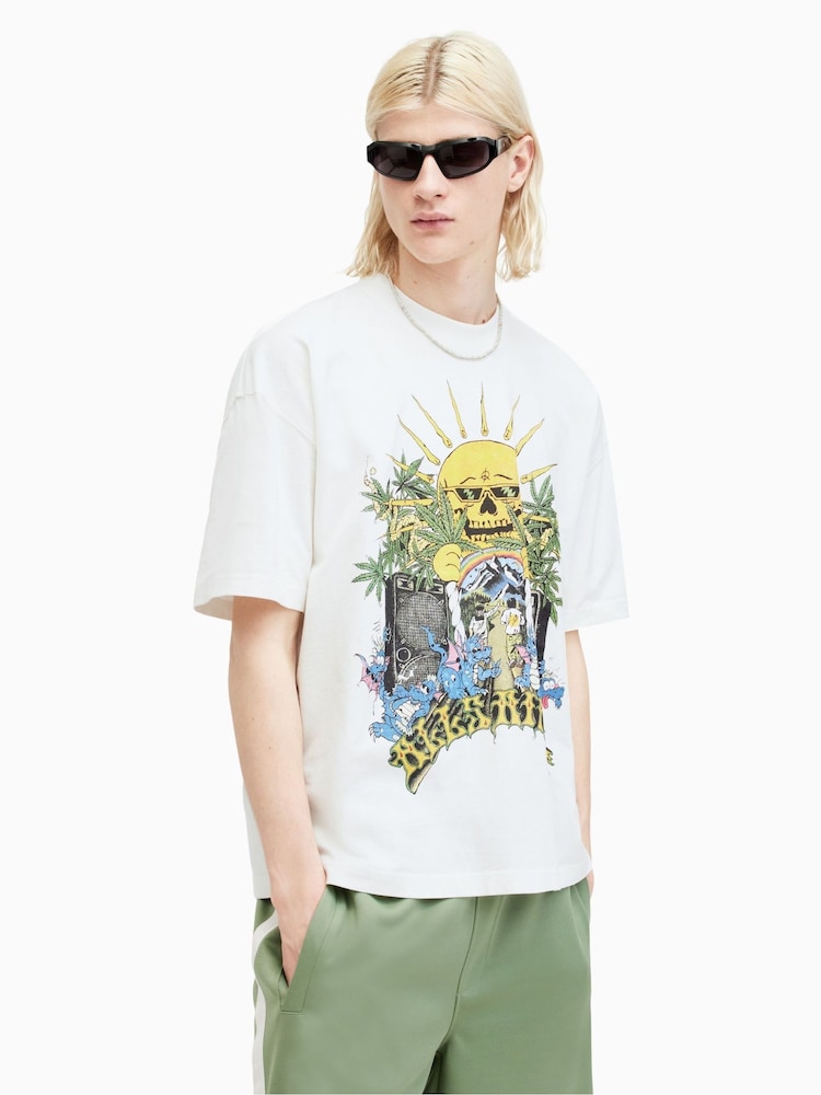 AllSaints White Fest Crew Neck T-Shirt - Image 1 of 7