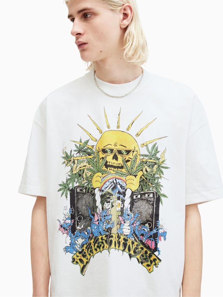 AllSaints White Fest Crew Neck T-Shirt - Image 2 of 7