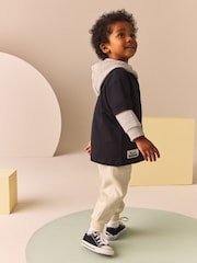 Black/White Varsity Hoodie and Joggers Set (3mths-7yrs) - Image 2 of 6