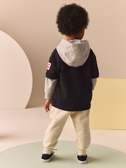 Black/White Varsity Hoodie and Joggers Set (3mths-7yrs) - Image 3 of 6