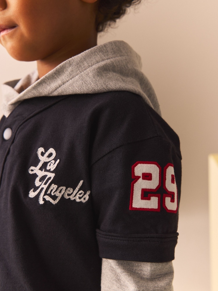 Black/White Varsity Hoodie and Joggers Set (3mths-7yrs) - Image 5 of 6
