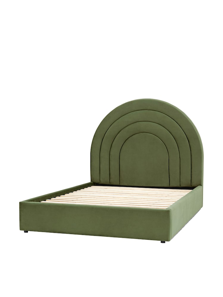 Gallery Home Green Hawes Upholstered Velvet Bed - Image 4 of 4 Gallery Home Green Hawes Upholstered Velvet Bed - Image 4 of 4