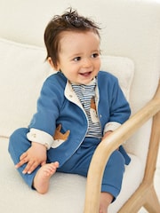 JoJo Maman Bébé Denim Baby Fox Velour Set 3 Piece - Image 2 of 11