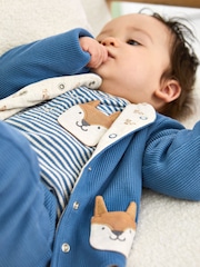 JoJo Maman Bébé Denim Baby Fox Velour Set 3 Piece - Image 4 of 11