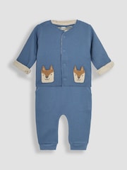 JoJo Maman Bébé Denim Baby Fox Velour Set 3 Piece - Image 5 of 11