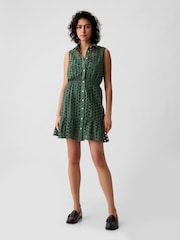 Gap Green Eyelet Tiered Mini Dress - Image 3 of 5