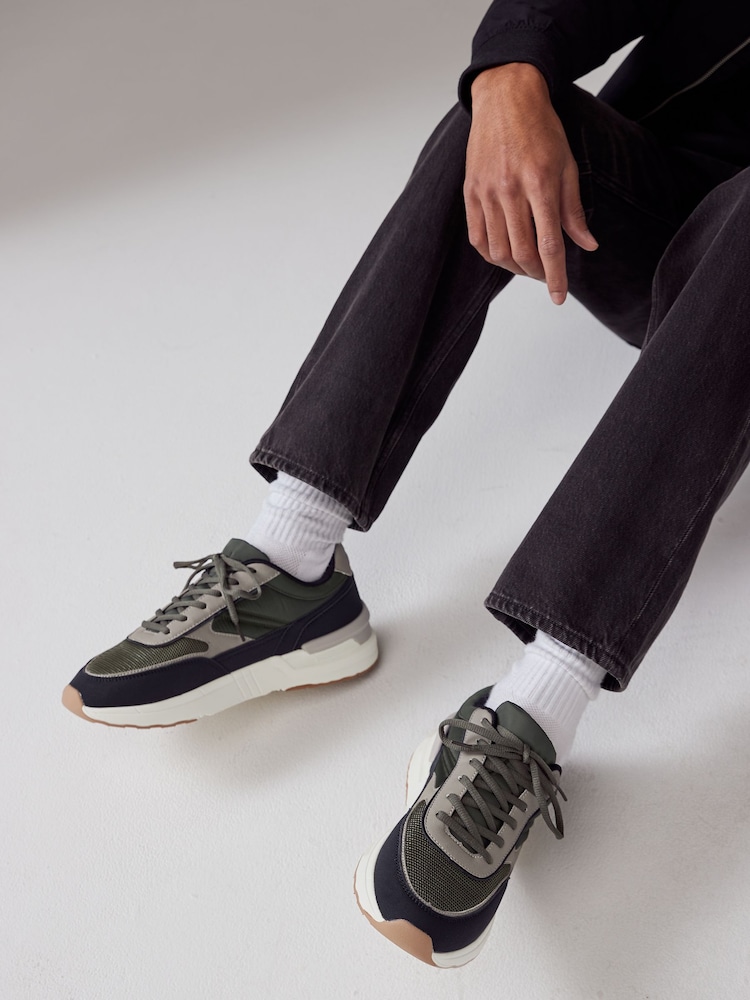 Kaki zelena - Nylon tekač čevlji - Slika 1 iz 7