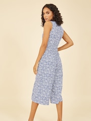 Mela Blue Ditsy Floral Print Culotte Jumpsuit - Image 3 of 4