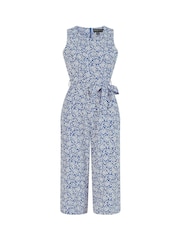 Mela Blue Ditsy Floral Print Culotte Jumpsuit - Image 4 of 4