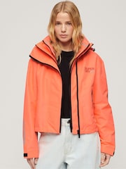 Superdry Pink Hooded Embroidered SD Windbreaker Jacket - Image 1 of 4
