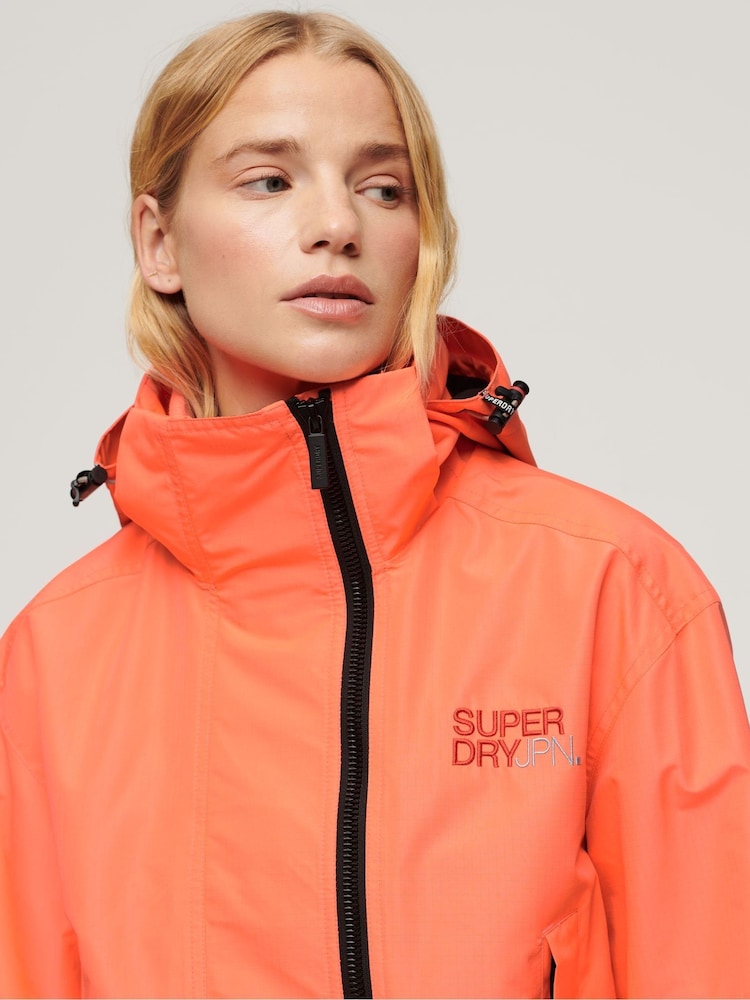 Superdry Pink Hooded Embroidered SD Windbreaker Jacket - Image 4 of 4